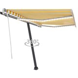 vidaXL Ročno zložljiva tenda z LED lučkami 300x250 cm rumena in bela Cene