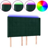  LED uzglavlje tamnozeleno 147x16x118/128 cm baršunasto | shoptok.hr