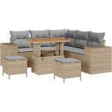  8-dijelni vrtni sofa set s jastučićima Bež Poli ratan Akacija 3-dijelni vrtni set za objedovanje s jastučićima Bež Poli ratan A | shoptok.hr