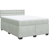  Krevet s oprugama i madracem svjetlosivi 140x190 cm baršunasti | shoptok.hr