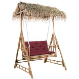  Ljuljačka za 2 osobe s jastukom i palminim lišćem 202 cm bambus | shoptok.hr