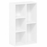 Ginger Home Dječja polica s 5 odjeljaka za knjige i igračke, bijela, 49,5x24x80 cm | shoptok.hr