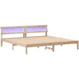 vidaXL Konstrukcija postelje Rjava 200 x 200 cm Trdna borovina, (5000128110) | Shoptok.si