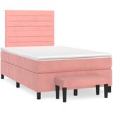 Box spring krevet s madracem ružičasti 120 x 200 cm baršunasti | shoptok.hr