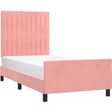  Okvir za krevet s uzglavljem ružičasti 100x200 cm baršunasti | shoptok.hr