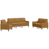  3-dijelni set sofa s jastucima smeđi baršunasti | Eponuda.ba