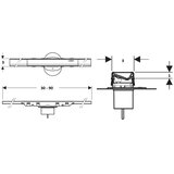 Geberit 154.446.QC.2 CleanLine50 30-90 cm tuš kanaleta iz nerjavnega jekla | Shoptok.si