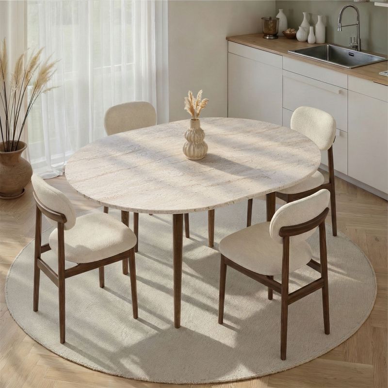 Hanah home viona - proširivi trpezarijski sto od travertina i oraha | Eponuda.com