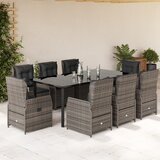 vidaXL 9-dijelni vrtni blagovaonski set sivi od poliratana | shoptok.hr