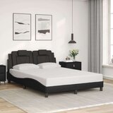 vidaXL Posteljni okvir z vzglavjem črn 140x200 cm umetno usnje | Shoptok.si