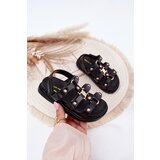 Boto Girls sandals with golden detail black Lunessa | Shoptok.si