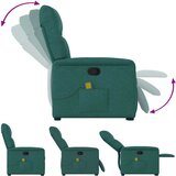  Masažni naslonjač na podizanje od tkanine tamnozeleni | shoptok.hr