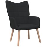 The Living Store Stol za sproščanje s stolčkom črno blago - Stol Za Sproščanje, (21420375) | Shoptok.si