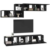  Set TV komoda s ladicama 7 pcs Crni hrast Konstruirano drvo | Eponuda.ba