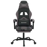  Igraća stolica od umjetne kože s osloncem za noge Crna i siva | shoptok.hr