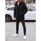 DStreet Kurtka męska zimowa pikowana z kapturem czarno-czerwona | Shoptok.si