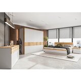 Dieter Knoll POSTELJA 180 cm x 200 cm , les, leseni material barve hrasta, svetlo siva | Shoptok.si
