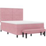 Box Spring Krevet s Madracem i Klupom Ružičasti 160x200 cm Baršun | shoptok.hr
