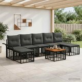  Set vanjskih sofa 8 kom. Crna i tamno siva Poliester | shoptok.hr