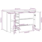 vidaXL Komoda s 3 ladice bijela 120 x 41 x 75 cm od iverice | shoptok.hr