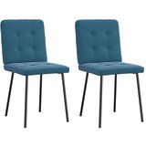 vidaXL Jedilni stoli 2 kosa moder žamet | Shoptok.si