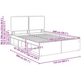  Krevetna konstrukcija s uzglavljem Betonska siva 150 x 200 cm | shoptok.hr