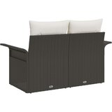 vidaXL Dvostruka vrtna sofa s pohranom i jastučićima Crna poli ratan | shoptok.hr