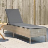 Maison Chic Ležalnik - Sončna ležalnik z blazino bež poli ratan, (22042648) | Shoptok.si