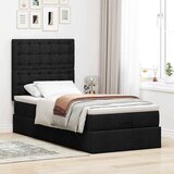 vidaXL Otomanski okvir kreveta s madraca crni 90x190cm od tkanine | shoptok.hr