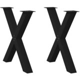 vidaXL noge za jedilno mizo x-oblika 2 kosa črna 70x(72-73) cm jeklo Cene
