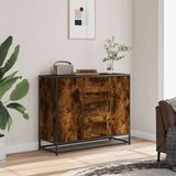 vidaXL Komoda dimljeni hrast 92x35x76 cm konstruirano drvo | shoptok.hr