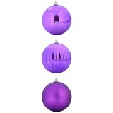  Set božićnih kuglica XXL 3 pcs Lila Plastika | shoptok.hr