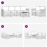  Set vanjskih sofa 7 kom. Bijela i svjetlosiva Poliester 59 x 59 x 37 cm | shoptok.hr