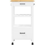 vidaXL Kuhinjski voziček MONZA 48x40x90 cm trdna borovina | Shoptok.si