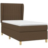  Box spring postelja z vzmetnico temno rjava 90x200 cm blago, (20902010) | Shoptok.si