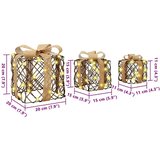 vidaXL Darilna škatla 3 pcs Toplo bela 20 x 20 x 20 cm Ratan | Shoptok.si