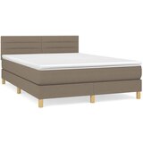  s oprugama i madracem smeđesivi 140 x 190 cm od tkanine | shoptok.hr