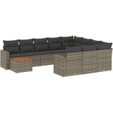 vidaXL 11-dijelni set vrtnih sofa od poliratana s jastucima sivi | shoptok.hr