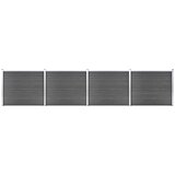  Set panela za ogradu WPC 699 x 146 cm crni | shoptok.hr