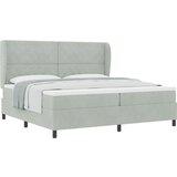 vidaXL Box Spring postelja z vzmetnico Svetlo siva 200x200 cm Žamet | Shoptok.si