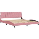  Posteljni okvir z vzglavjem roza 180x200 cm žamet, (21081946) | Shoptok.si