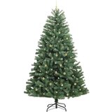 vidaXL Umetno Zložljivo Božično Drevo Zelena 300 cm PVC in kovina | Shoptok.si