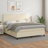  s oprugama i madracem krem 160x200 cm od umjetne kože | shoptok.hr