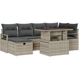  7-dijelni vrtni sofa set s jastučićima svjetlosiva poli ratan 2-sjedna vrtna sofa s jastučićima siva poli ratan Cijene