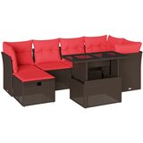 vidaXL 7-delni vrtni komplet sedežnih garnitur z blazinami rjav poli ratan, (5000334730) | Shoptok.si