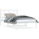 Metalni okvir za krevet s uzglavljem bijeli 107x203 cm | shoptok.hr