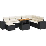  9-dijelni set vrtnih sofa s jastucima crni od poliratana bagrem | shoptok.hr