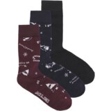 Jack & Jones muške čarape Jacsnowflake 12266791, 3 para, Crne, teget i bordo Cene