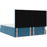  Krevet S LED lampica s pohranom Tamno plava 160 x 200 cm Baršun | shoptok.hr