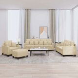  4-dijelni set sofa s jastucima krem od tkanine | shoptok.hr